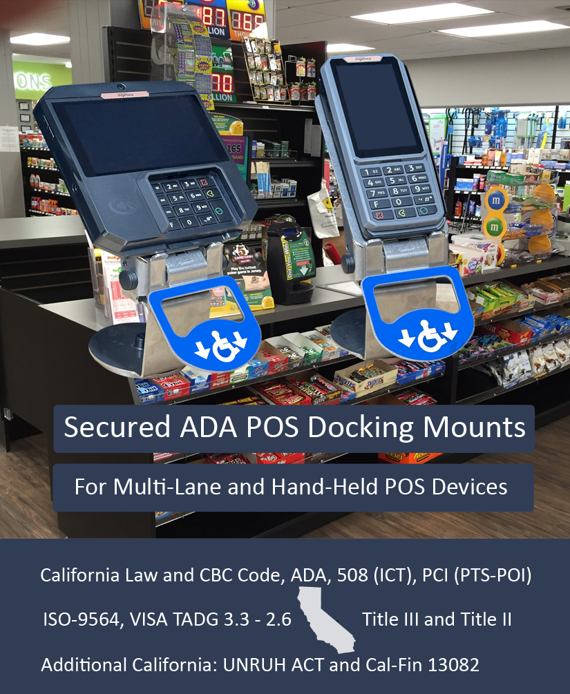 http://Displays%20the%20TAYlOR%20ADA%20Compliant%20Docking%20stands%20using%20brand%20new%20Ingenico%20credit%20card%20terminals%20for%20multi-land%20nad%20hand%20held%20terminals
